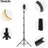 Jmary FM-536A 26cm LED Ring Light Kit with 170cm Tripod, 3 Light Modes, USB Powered, 1/4" Mount, Phone Holder, Remote for Makeup, Streaming, Photography